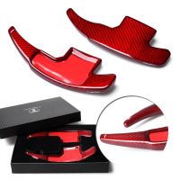 2Pcs For Ford Mustang 2015 2016 2017 Car Steering Wheel Paddle Shift Extension Shifer Red Real Carbon Fiber