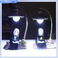 SIERWU Spirited Away ไฟกลางคืน LED เรซินสังเคราะห์ NO Face Man ฟิกเกอร์ของเล่น น่ารักน่ารักๆ พร้อมสวิตช์ ตกแต่งเดสก์ท็อป ของขวัญวันเกิดเด็ก