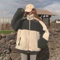 《Qinghe Yi Fang》2020 Elegant Faux Fur Coat ผู้หญิงฤดูใบไม้ร่วงฤดูหนาว Warm Soft Zipper Fur Patchwork Jacket หญิง Plush Overcoat กระเป๋า Casual Outwear