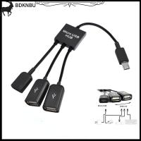 BDKNBU 3 In 1ไมโคร USB ที่มีประโยชน์ปลั๊กแอนด์เพลย์ขั้วต่อฮับสายเคเบิลอะแดปเตอร์ชายกับหญิง OTG