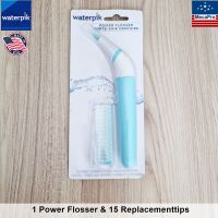 Waterpik® 1 Power Flosser &amp; 15 Replacementtips Model. FLA-220 ไหมขัดฟันไฟฟ้า แบบใช้ถ่านAA พร้อมหัวเปลี่ยน 15 ชิ้น เครื่องขัดฟัน ไหมขัดฟัน ขัดซอกฟัน