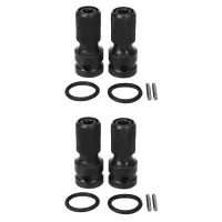 4 Pack 1/2 Square Drive to 1/4 Hex Shank Socket Adapter Quick Release Chuck Converter for Impact Ratchet Wrench