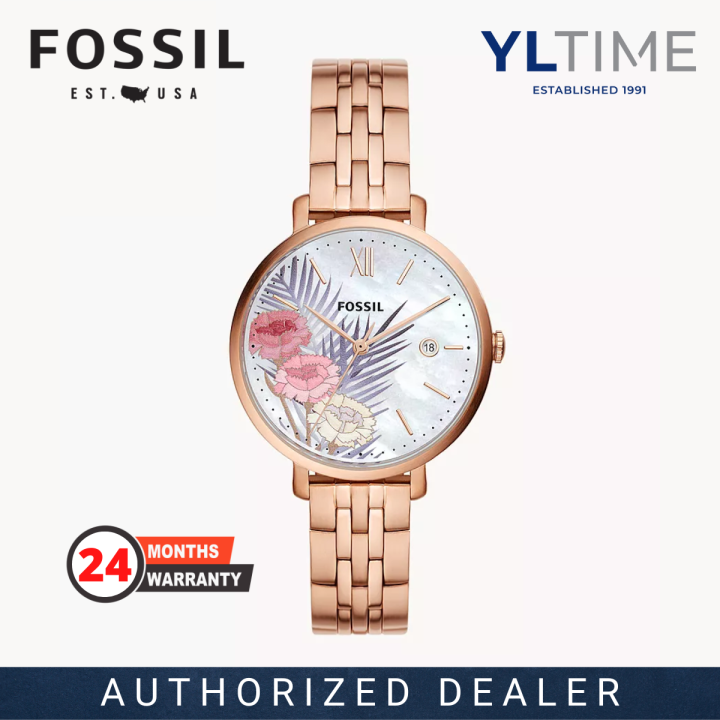 Fossil Lady ES5275 Jacqueline Three-Hand Date Rose Gold-Tone