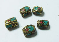 10Piece 11X8MM Tibetan Ethnic Tribal real Natural Turquoise Coral Jewelery Beads Nepal