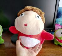 Ponyo น่ารักยัดไส้ตุ๊กตาหนานุ่ม Ponyo บนหน้าผาติดทะเล22Cm