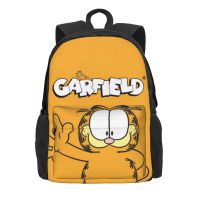 กระเป๋าพิมพ์ลาย Garfield น่ารักความจุขนาดใหญ่สำหรับทุกเพศ,กระเป๋าเป้เด็กผู้ชายและเด็กหญิงใช้ได้ทุกวันนักเรียนกระเป๋าสะพายไหล่ไปโรงเรียน