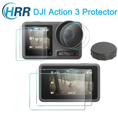 Screen Protector Lens Cap for DJI Action 3, Tempered Glass Screen Protector Film for DJI Osmo Action 3 Camera Accessories (7PCS)