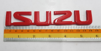 Logo Isuzu งานพลาสติก 14 cm พร้อมกาวติด สีแดง