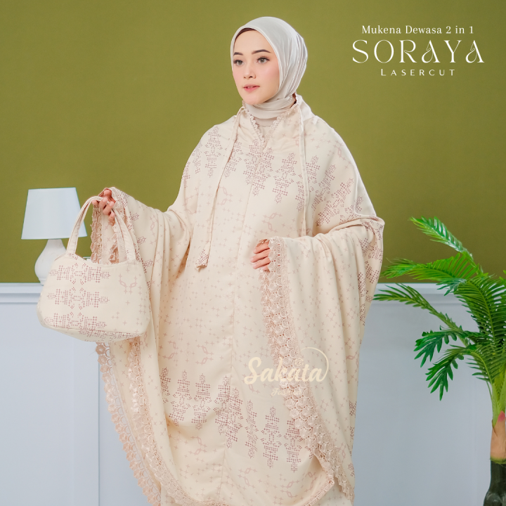 Sakata Mukena Maxmara Luxury Silk Dewasa 2in1 Printing Premium Soraya