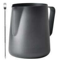 Milk Frothing Pitcher Stainless Steel Espresso Steaming Pitchers, Coffee Milk Frother Cup with Decorating Art Pen