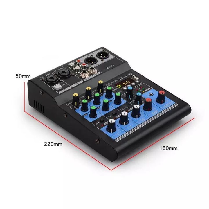 professional-4-ช่อง-usb-bluetooth-ผสม-dsp-usb-dj-เสียงคอนโซลผสม-48v-phantom-power