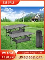 hyfvbu▣┅✉  Camping Table Collapsible Backpacking Tourist Desk Supplies Barbecue Roll Hike Outdoor