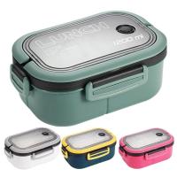 Food Boxes for Lunch Bento Box Adult Lunch Box with 3 Compartments High Temperature Resistant Lunch Box Containers for Adults with 2 Layers for School Work Home Camping calm