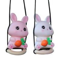 Rabbit Car Ornament Hangable Rear View Mirror Car Decorations Dashboard Ornaments Rabbit Car Accessories Swing Effect For Women Decoration greater