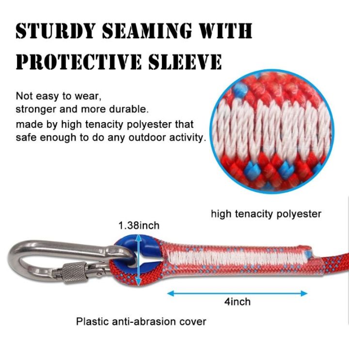 ขายดี-egxtrb-สารพัดประโยชน์-sfsx10mm-การปีนเขา-กู้ภัยความปลอดภัยในเชือกปีนเขา-สายสีเขียวสะท้อนแสง-2หัวเข็มขัดไต่เขา