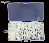 160pcs/box M3 White Nylon Hex Bolt External Hexagon Machine Screw Nut Washer Assortment Kit