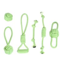 【CW】 P82E 6 Piece Dog Rope Cotton Chew for Small Medium Dogs Interactive Tugs of War Played Teething