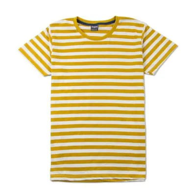 #Coollision-Mustard 1cm.- เสื้อลายทางสีเหลืองมัสตาร์ต-สีขาว เส้น1ซม. เสื้อยืดลายทางคอกลมแขนสั้น unisex ผ้าไม่ลื่น ฝ้าย สีไม่ตก ไม่ย้วย งานดี ลายแถบ