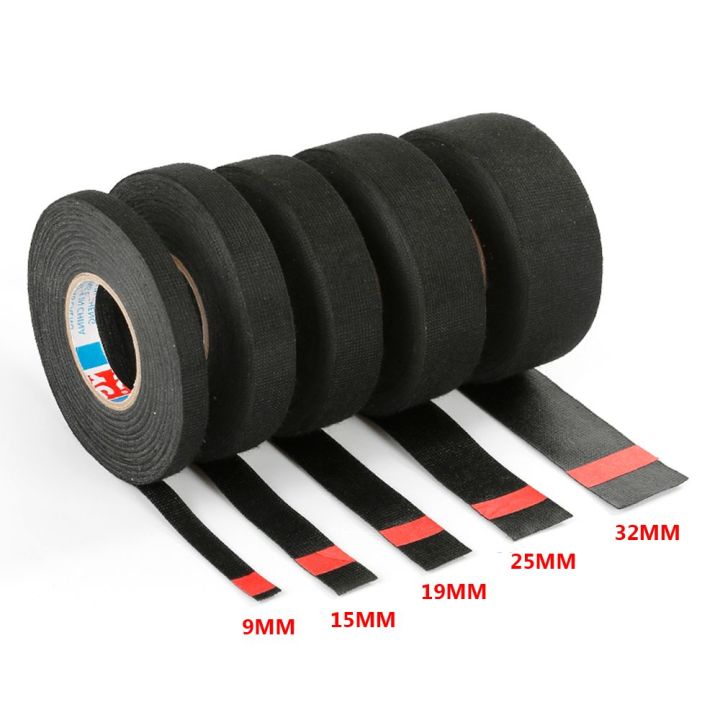 19mm*15m Adhesive Cloth Fabric Tape For Car Auto Cable Harness Wiring Loom  1~5P