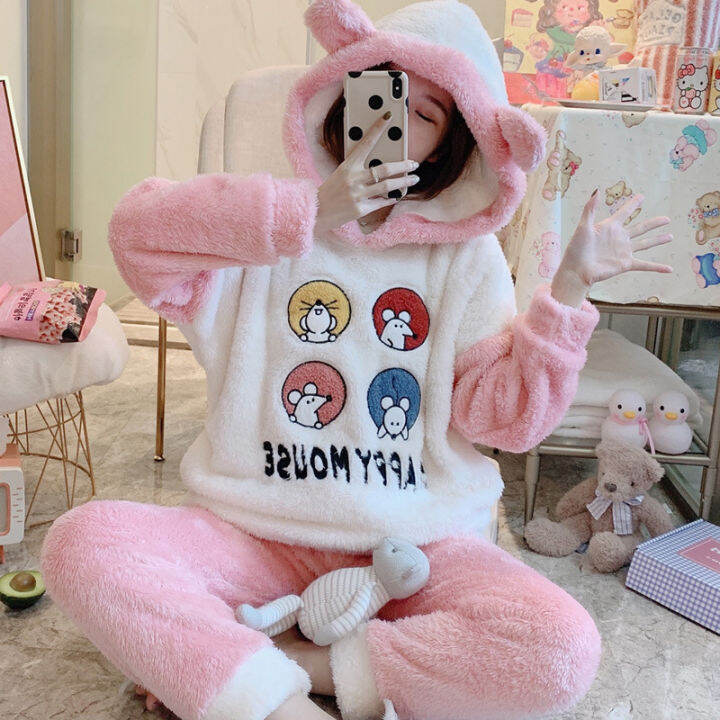 winter-pyjamas-women-animal-panda-rabbit-pajamas-set-flannel-warm-sleepwear-homewear-mujer-pijama-anime-costume-clothes-set