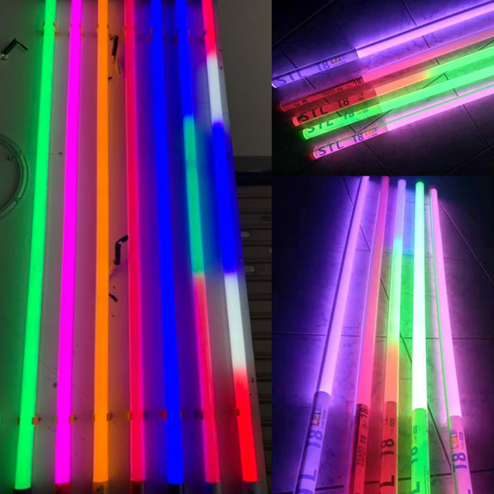 gz-store-หลอดไฟสี-led-หลอดไฟงานวัด-หลอดน็อคดาวน์-หลอดพร้อมปลั๊ก-t8-18w-หลอดนีออนสี-มี11สี