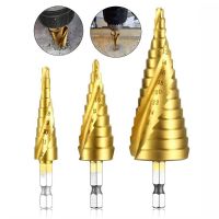 4-12 4-20 4-32 Mm HSS Titanium Coated Step Drill Bit Drilling Power Tools Metal High Speed Steel Wood Hole Cutter Step Cone Dril Drills Drivers