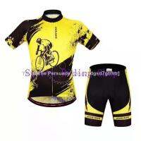 ✣❀ Yellow Team edition 【Spot】Bicycle Clothing、Car Pants Summer Team Edition Short-Sleeved Cycling Outfit Suit Mens Outdoor Bicycle Sweatshirt Breathable Sweatshirt Cycling Men and Women