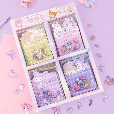 สติกเกอร์สำหรับเด็กของแท้จาก Sanrio ชุดเครื่องเขียนสติกเกอร์ตกแต่งลายการ์ตูน Kuromi Melody Cinnamoroll