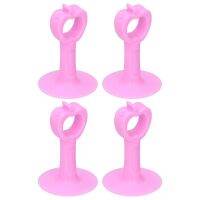 4Pcs Door Stopper Anti-Collision Silicone Door Bumper Protector for Home Bathroom Pink Decorative Door Stops