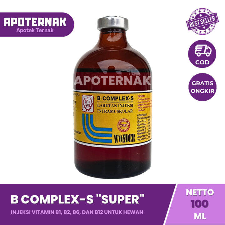 B COMPLEX-S 100 Ml | Vitamin B Kompleks Injeksi Hewan | Vitamin B ...