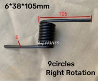 ✘ 2pcs 6x38x105mmx9circles 180degree Right Rotation Wire Steel spring Torsion spring Heteromorphic spring Rotating spring