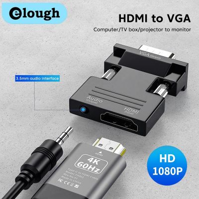 【CW】❖❂  Elough 1080P HDMI-compatible Female To Male Converter 3.5mm Audio Support Output Convertor with Cable