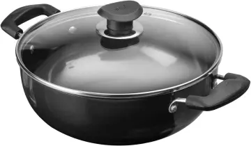 Vinod Zest Non Stick Deep Frypan with Glass Lid (Induction Friendly) - 22 cm