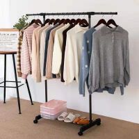 Coat Rack Garment Rack Free-standing Clothes Hanger with Top Rod Clothes Shelves Storage Wardrobe Hanger Floor Cloth Drying Rack