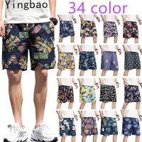 COD SDFGDERGRER Yingbao Fashion Short Pants Men Shorts Beach Sport Gym Swim Sleep Home Wear Casual Loose New Thin Style with Pocket Five-quarter Pajamas Breathable Floral Knee Length Pant Plus Big