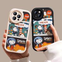 Cartoon Cute Space Snoopy Couples Case Compatible for IPhone 11 12 13 Pro Max 7Plus 8Plus XR 6 6s Plus 7 8 Plus X XS MAX 11Pro Max SE 2020 Silicon Soft TPU Back Cover