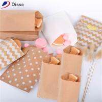 DISSO 15CM10CM 50pcs วันเกิด Wave Dot เครื่องมือทำขนม เบเกอรี่ ถุงขนมบิสกิต ถุงกระดาษคราฟท์ ถุงป๊อปคอร์น ถุงบรรจุ