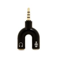 ♟ 4 Pole 3.5 Jack Audio Headphone Adapter U Splitter Cable Splitter Extension Microphone Stereo Audio For Headphone Mic Earphone