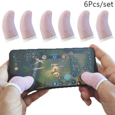 6Pcs Finger Cover Game Controller For PUBG Sweat Proof Non-Scratch Sensitive Touch Screen Gaming Finger Thumb Sleeve Gloves