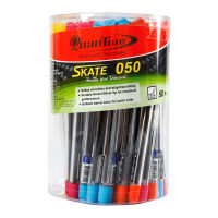Quantum Skate 050 ปากกา ปากกาลูกลื่น ควอนตัม 0.5 มม. แพ็ค 50 ด้าม หมึกน้ำเงินและแดง