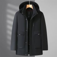 [COD] Middle-aged and elderly mens cotton-padded jacket winter coat with velvet thickened middle-aged detachable liner pie overcoat