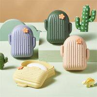 ▣▼ With Cover Lovely Common For Travel Dormitories Convenient Drainage Soap Box Cartoonish Cactus Soap Box Shower Room