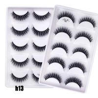 5 Pairs 3D Mink Eyelashes Natural False Eyelashes Soft Handmade Wispy Fluffy Eyelash Extension Makeup Kit Cilios H13 E08 E01