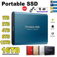 16TB Mobile Solid State Drive SSD 12TB แฟลชไดรฟ์ภายนอกแบบพกพา TypeC USB Mini Slim อุปกรณ์หน่วยความจำแฟลชถ่ายโอนความเร็วสูง