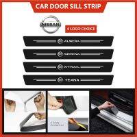 NEW Nissan Logo Car Door Step Sill Sticker Anti Scratch Styling Carbon Black Almera Serena X-trail Teana ting