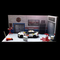 Garage 164 124 Factory Maintenance Warehouse House Building Model for Car Vehicle Toys Collection Parking Lot Scene Background