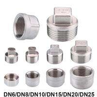 201/304/316L Stainless Steel Plug Female/Male Thread 1/4 3/8 1/2 3/4 1 Inch Pipe Cap Plugs Head Stuffing Cover Screw Joint Caps Pipe Fittings Accessor