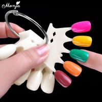 【hot sale】 ✢✳ B50 Monja 10pcs Nail Crown Natural Fake Acrylic UV Gel Polishing Display Ring Display Board Fake Nail