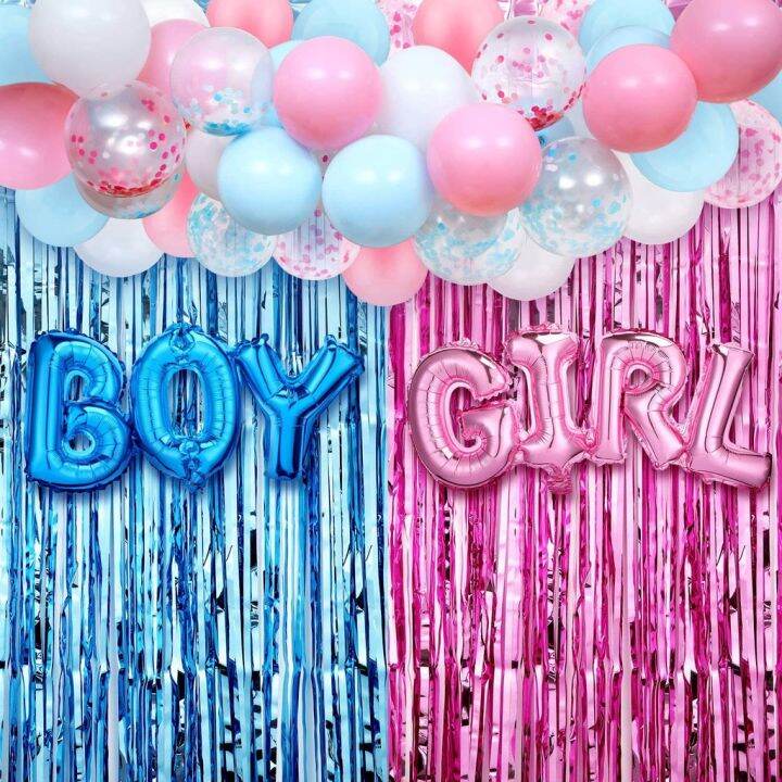 35pcs Balloons Set Blue Pink Gender Reveal Party Decorations Baby ...