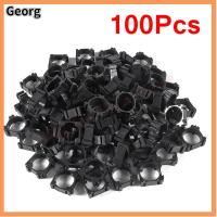 GEORG 100Pcs/bag แบบพกพาได้ ที่วางมือถือแบตเตอรี่18650 พลาสติกทำจากพลาสติก มีรูติดตั้งแบตเตอรี่ ที่ยึดแบตเตอรี่ ทนทานต่อการใช้งาน อุปกรณ์ทรงกระบอกทรงกระบอก ขายึดแบบรวม วงเล็บเก็บแบตเตอรี่